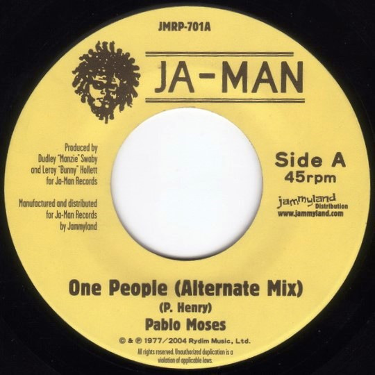 Pablo Moses : One People ( Alternate Mix ) | Single / 7inch / 45T  |  Oldies / Classics