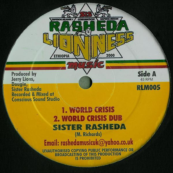 Rasheda : World Crisis + Dub | Maxis / 12inch / 10inch  |  UK