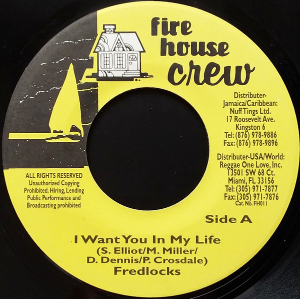 Fredlocks : I Want You In My Life | Single / 7inch / 45T  |  Dancehall / Nu-roots