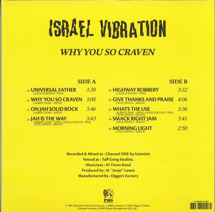 Israel Vibration : Why You So Craven Israel Vibration : Why You So Craven | LP / 33T | Oldies / Classics