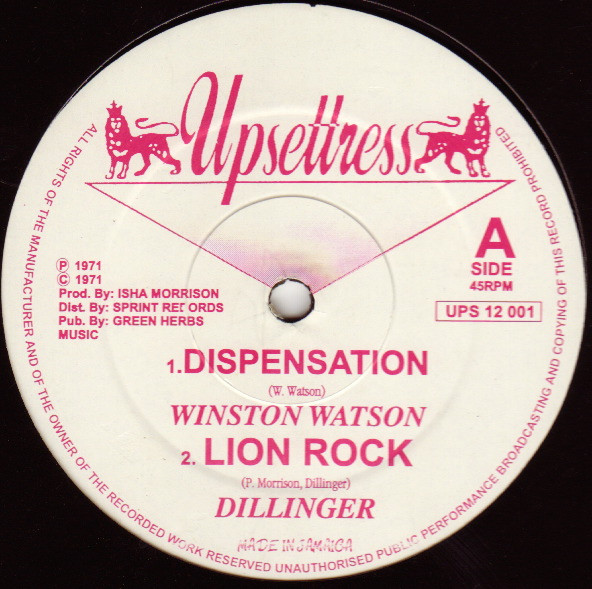 Winston Watson And Dillinger : Dispensation | Maxis / 12inch / 10inch  |  Oldies / Classics
